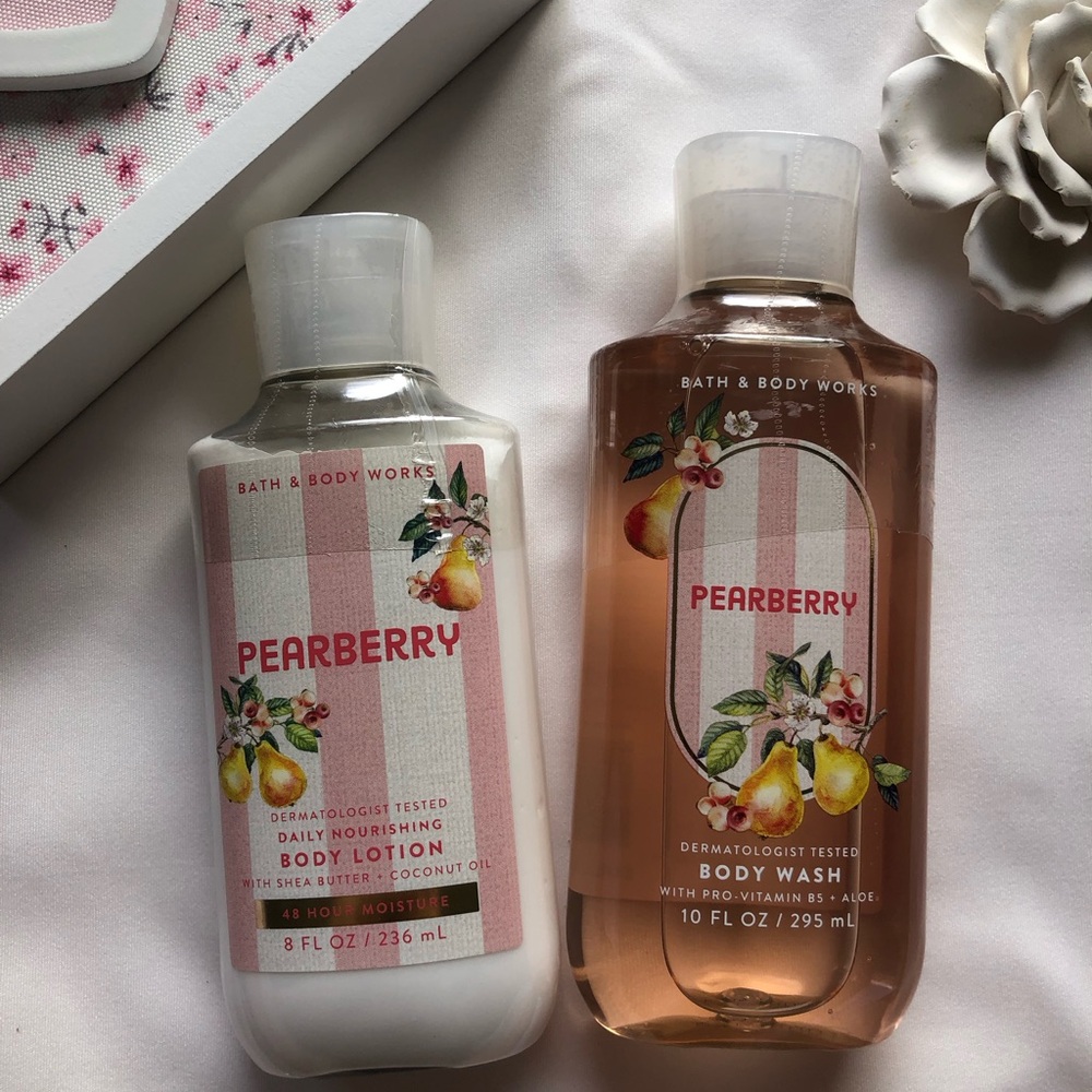 Bath & Body Works Pearberry Body Wash - Pink and White